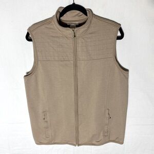 Carroll Reed Beige Tan Zip Front Vest L